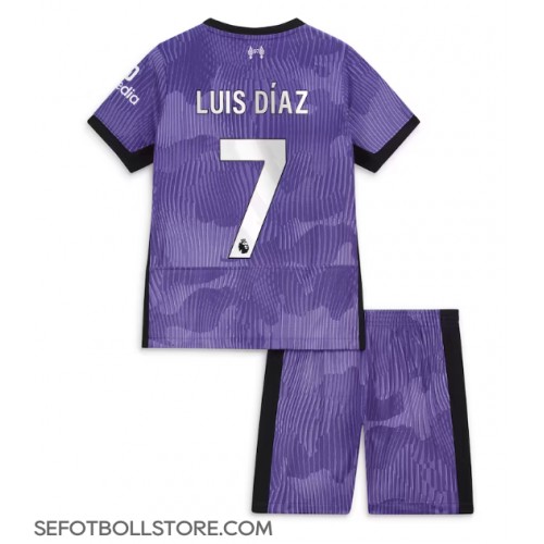 Liverpool Luis Diaz #7 Replika babykläder Tredjeställ Barn 2023-24 Kortärmad (+ korta byxor)